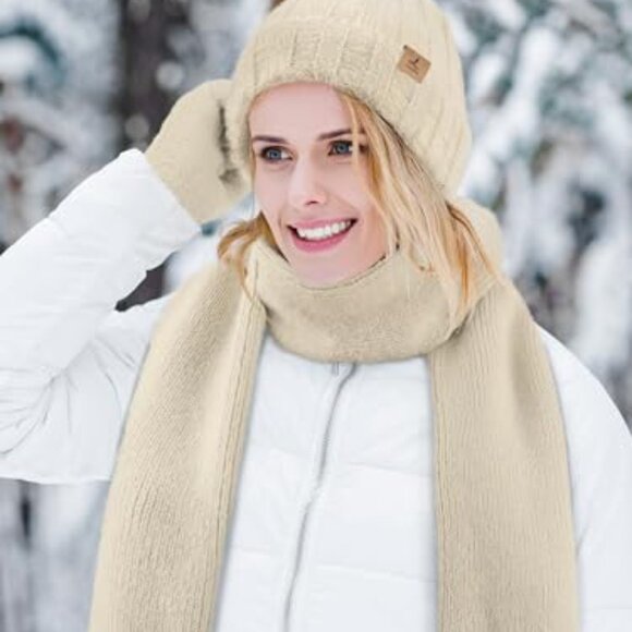 Winter Beanie Scarf Gloves Set, Fleece-Lined Touch Screen, Women\'s 3-in-1 main image 6